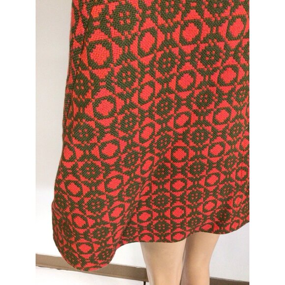 Vintage 70's Celtique Welsh Woollen Jacquard Cape Coat Womens Small - Picture 2 of 10